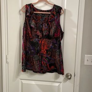 Lane Bryant sleeveless button down blouse